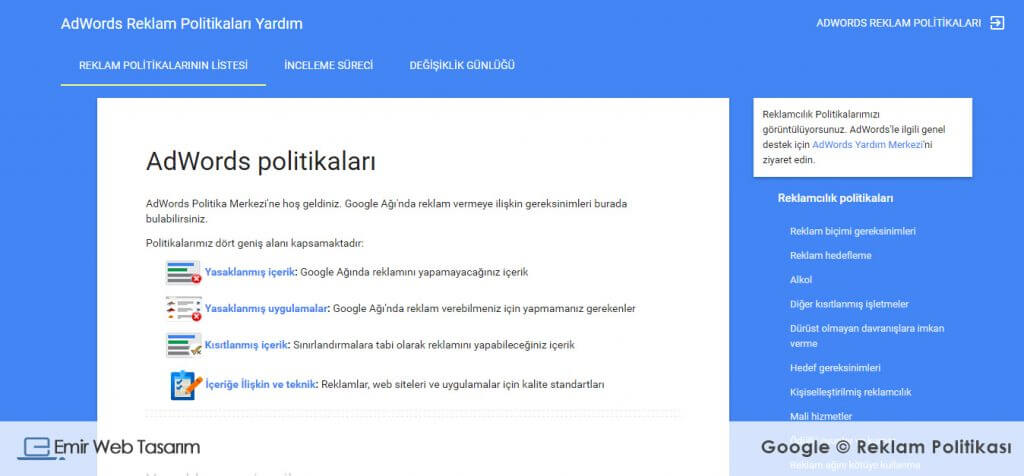 google-reklam-politikasi