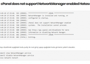 cPanel does not support NetworkManager enabled